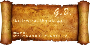 Gallovics Dorottya névjegykártya